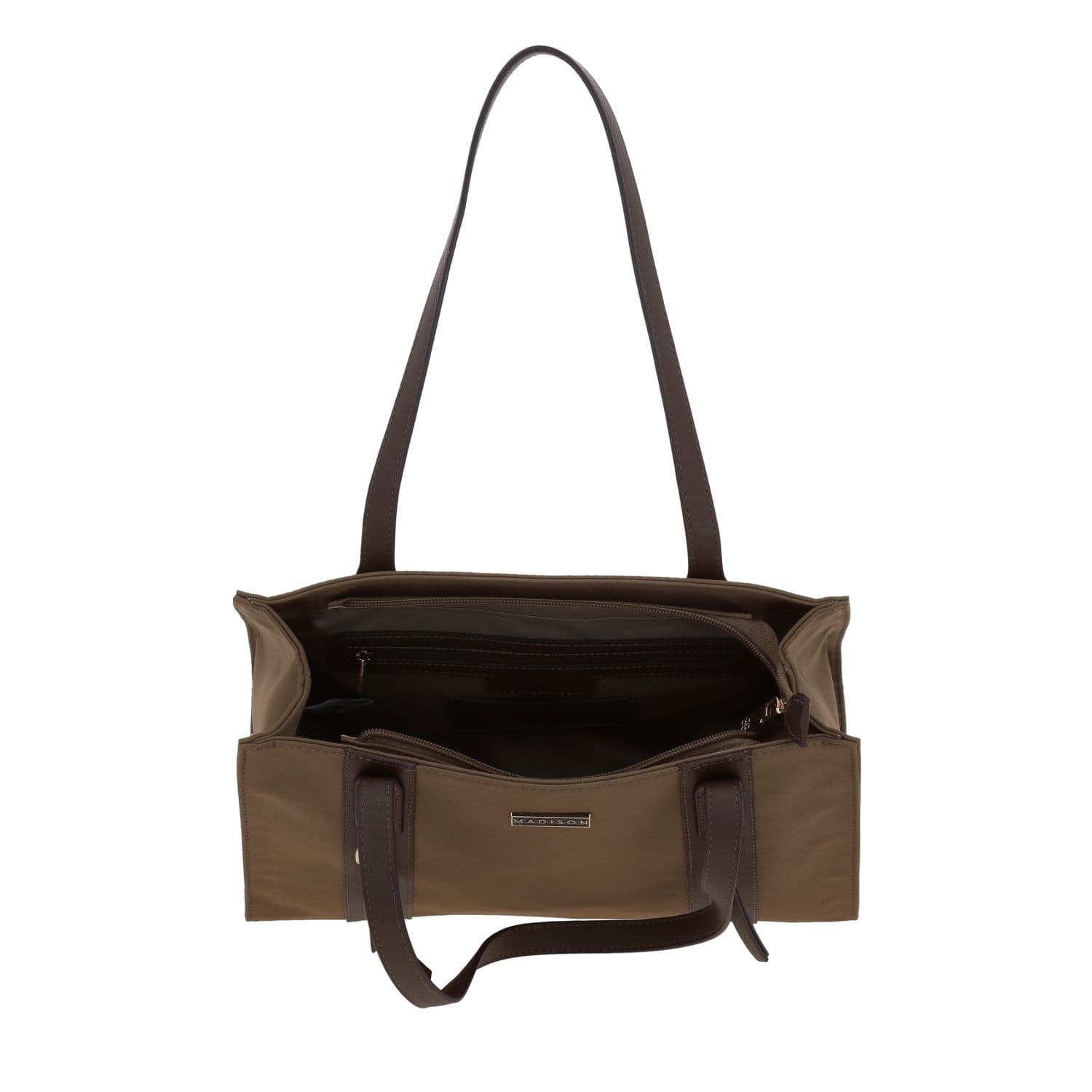 Bolsa grande para dama Madison by Chenson Café con múltiples compartimentos - vista 2