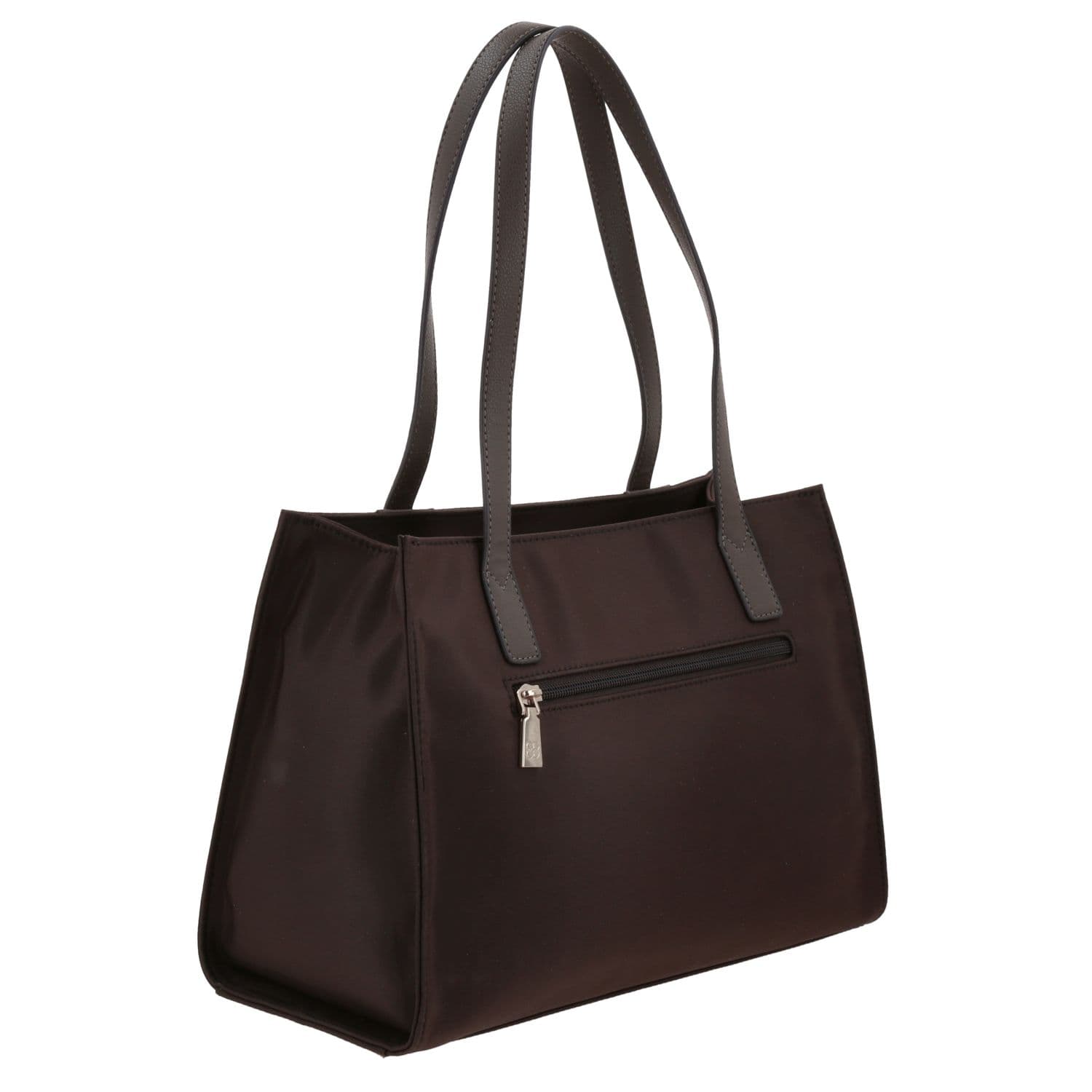 Bolsa grande para dama Madison by Chenson Café Satinado con múltiples bolsillos 3