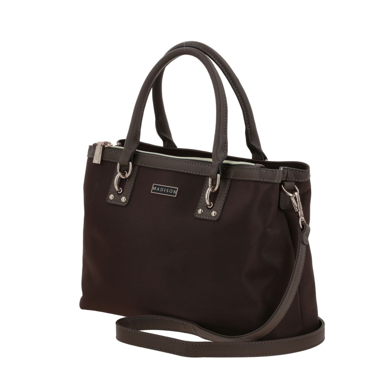 Bolsa de Mano para Dama Madison by Chenson Café Satinado Estilo y Funcionalidad 2