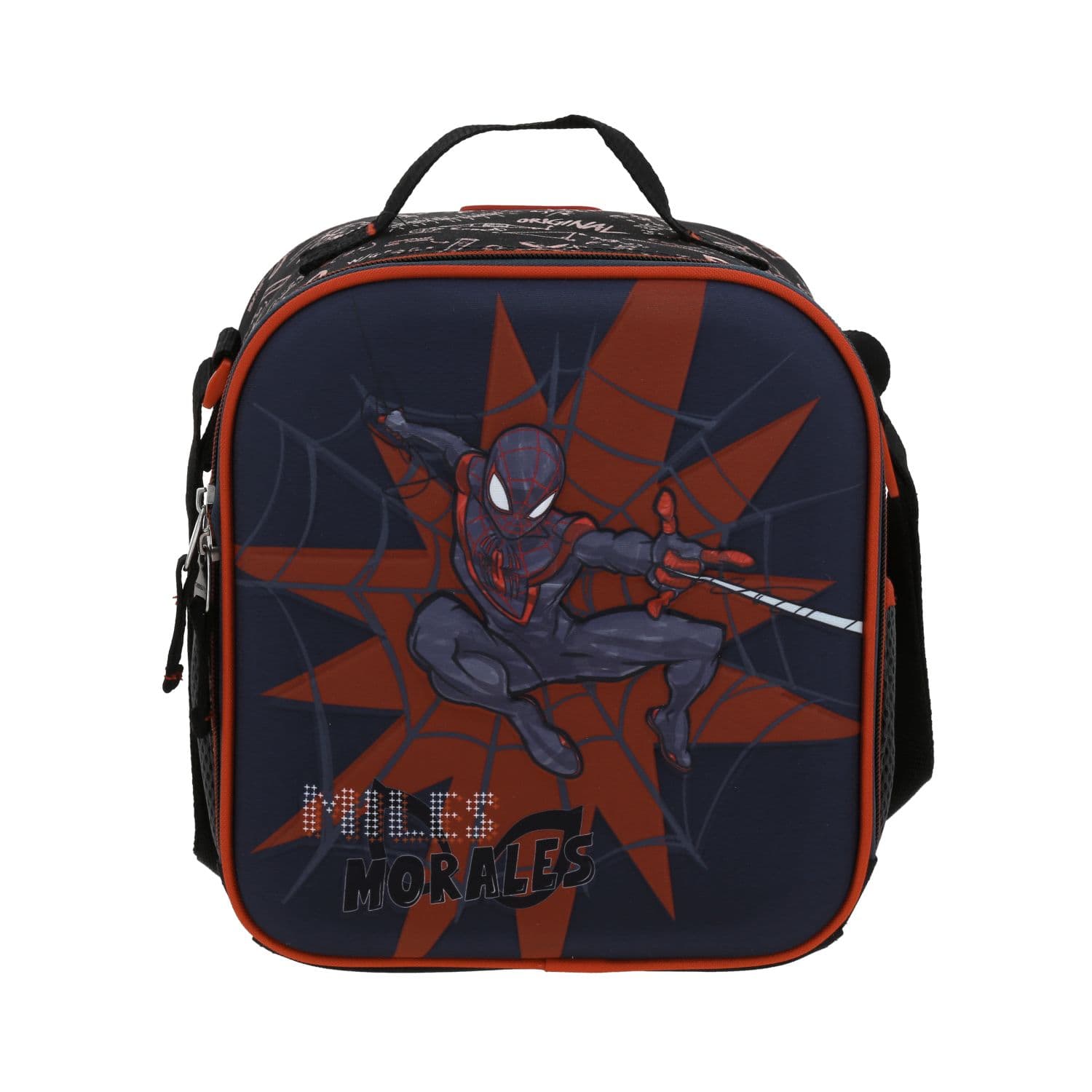 Lonchera escolar para niño Miles Morales by Chenson color negro térmica