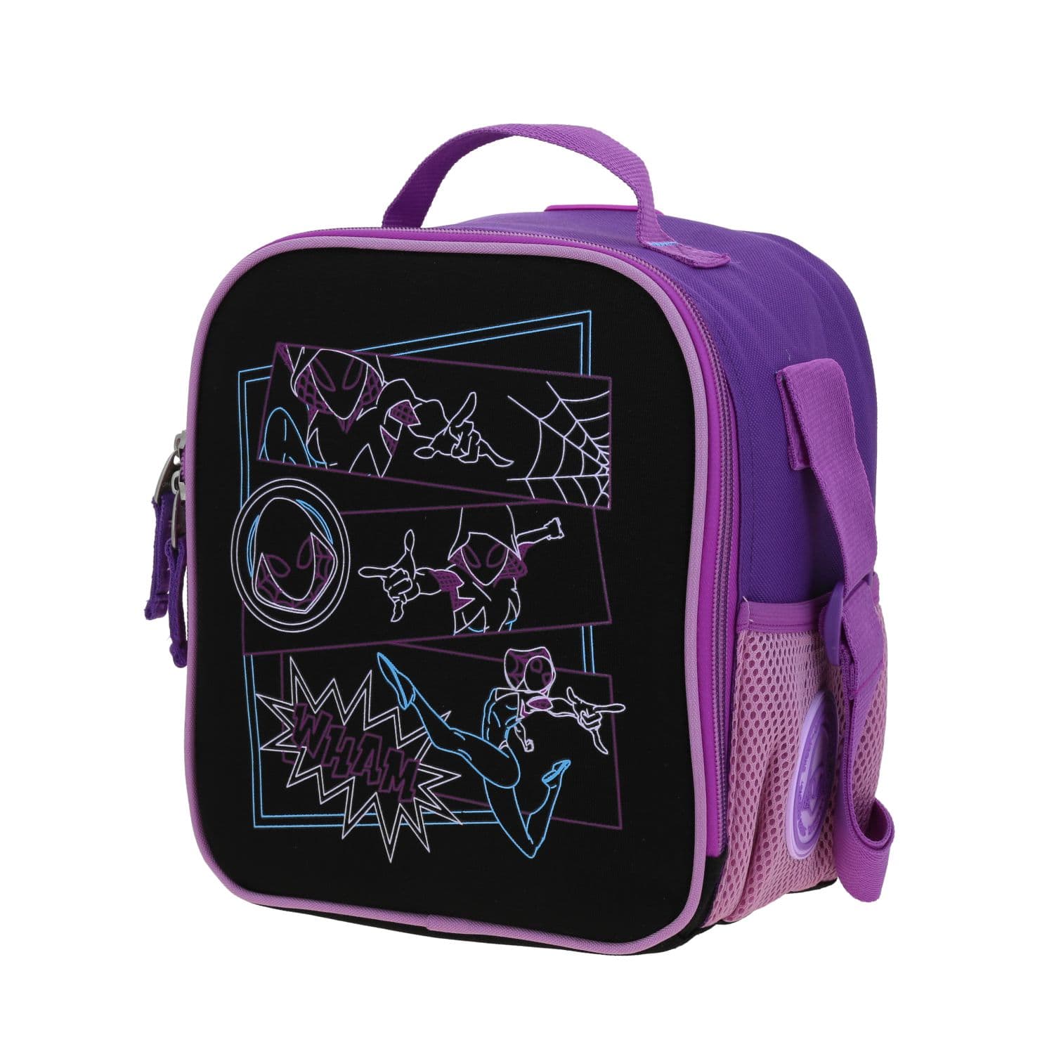Lonchera escolar térmica para niña Miles Morales by Chenson color negro 2