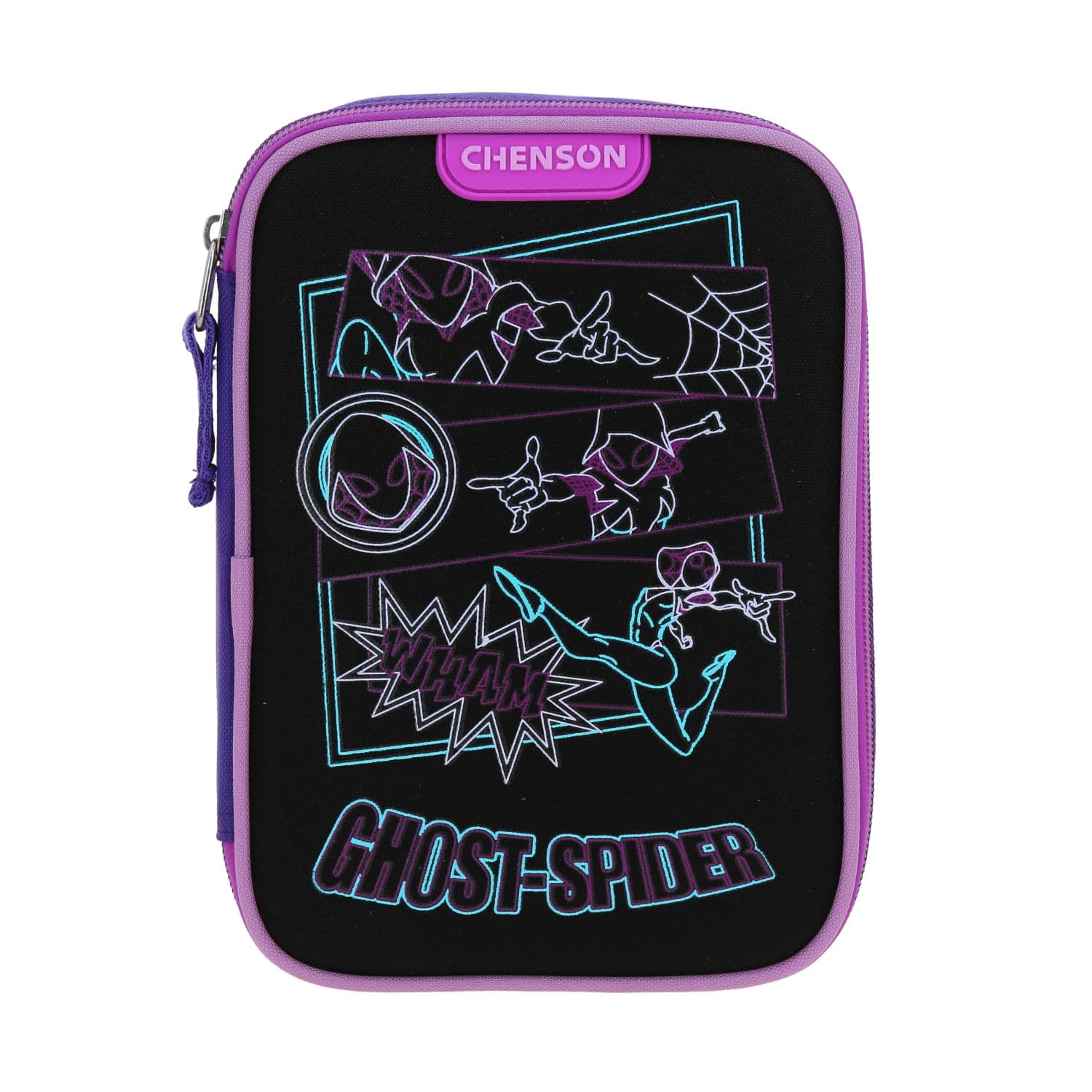 Lapicera escolar para niña Miles Morales by Chenson negro con amplio compartimento
