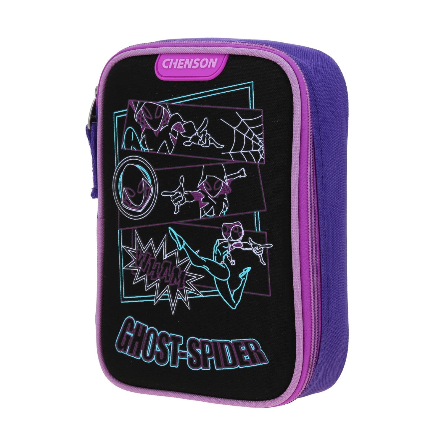 Lapicera escolar para niña Miles Morales by Chenson negro con amplio compartimento 2