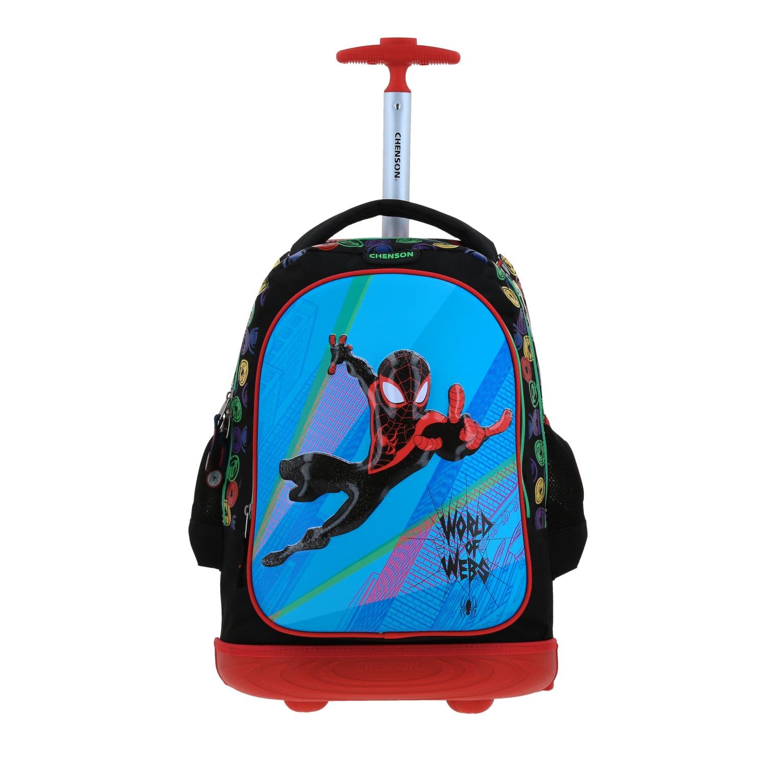 Mochila con Ruedas para Niño Miles Morales Negro con Luces LED