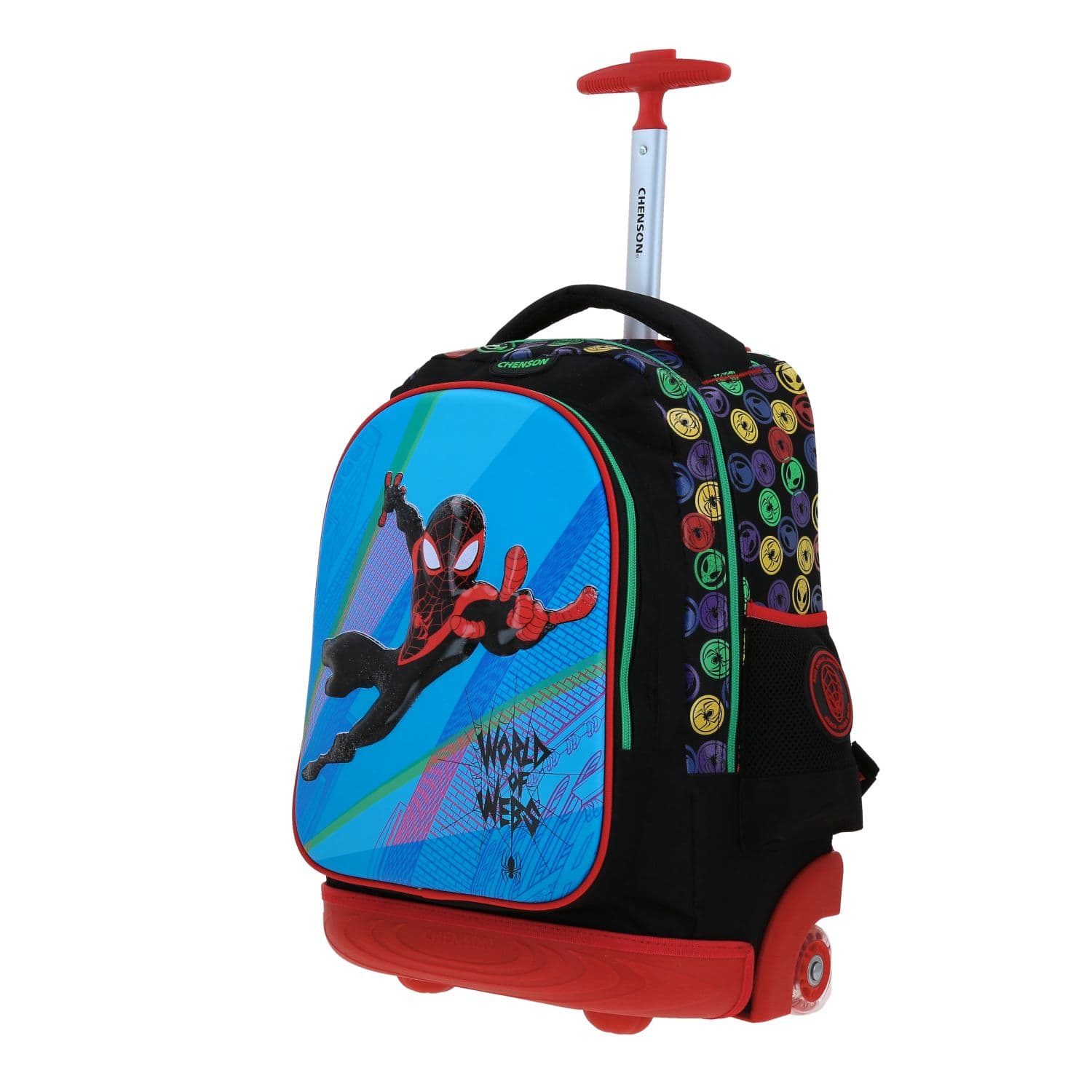 Mochila con Ruedas para Niño Miles Morales Negro con Luces LED 2