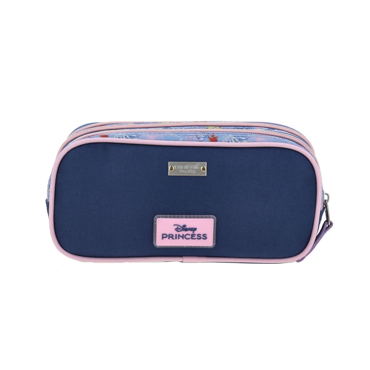 Lapicera escolar para niña Princesas by Chenson azul con triple compartimento 4