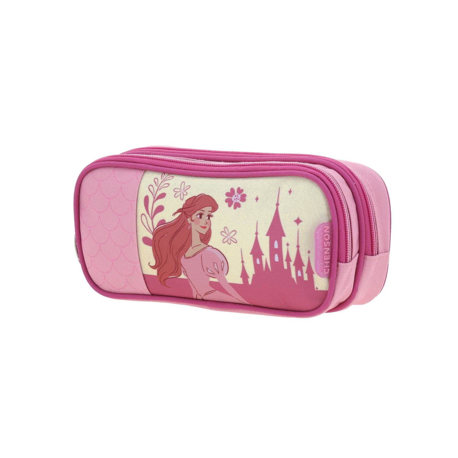 Lapicera escolar para niña Princesas by Chenson color rosa con doble compartimento 2