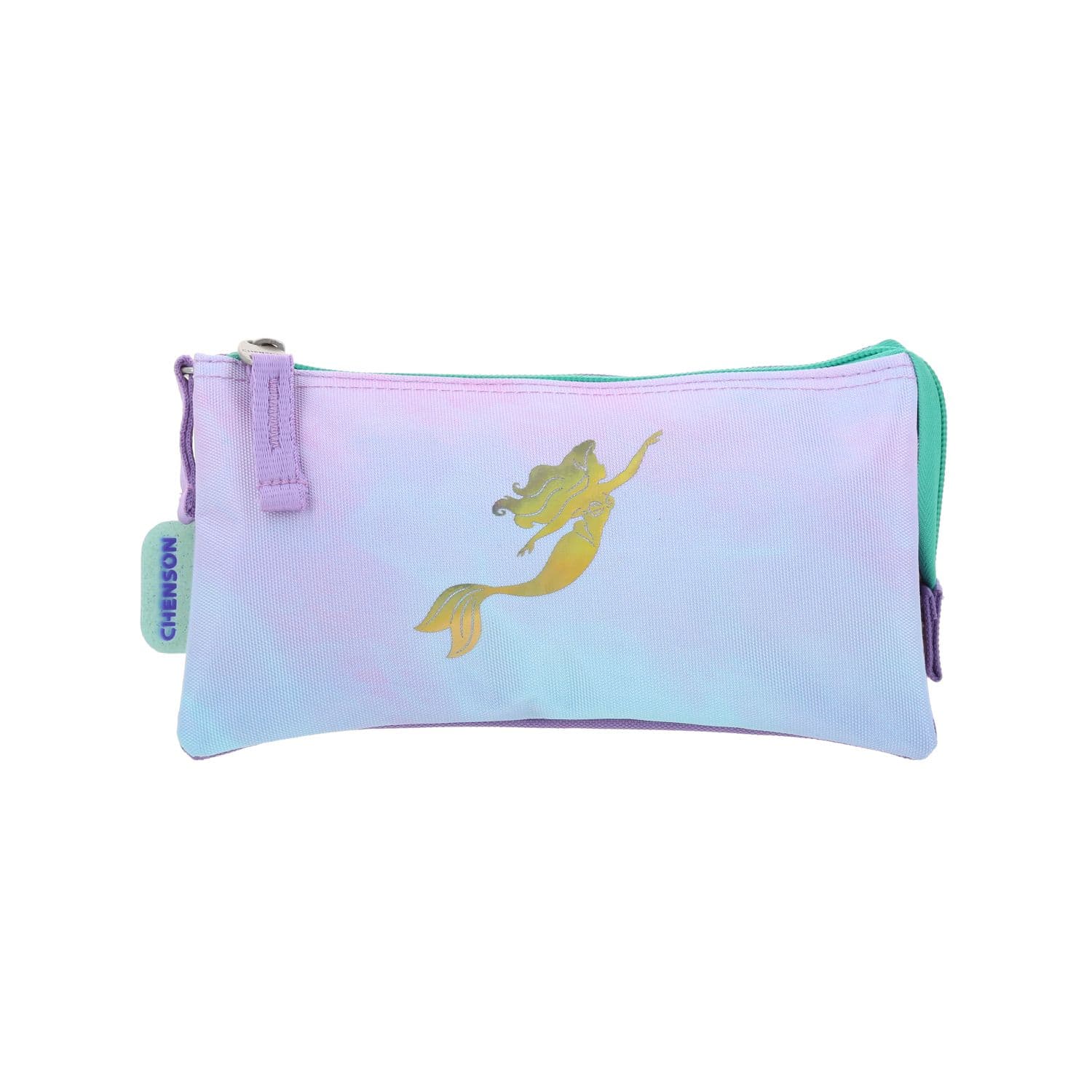 Lapicera escolar para niña Princesas by Chenson color violeta con triple compartimento