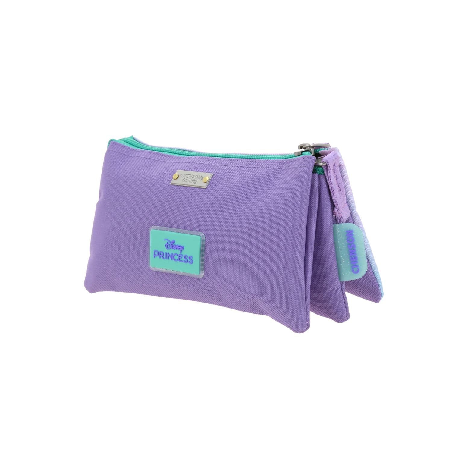 Lapicera escolar para niña Princesas by Chenson color violeta con triple compartimento 5