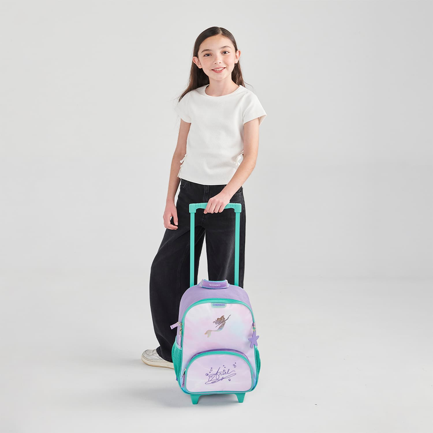 Mochila con Ruedas Princesas by Chenson Violeta para Niña - Diversión y Seguridad - vista 2