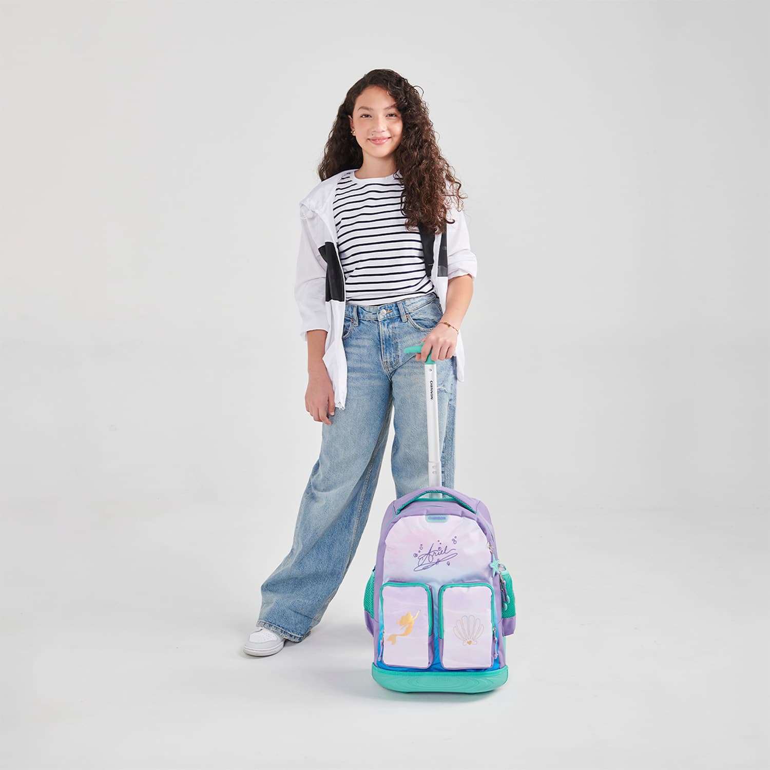 Mochila con Ruedas Princesas by Chenson Violeta para Niña - Diversión y Durabilidad - vista 2