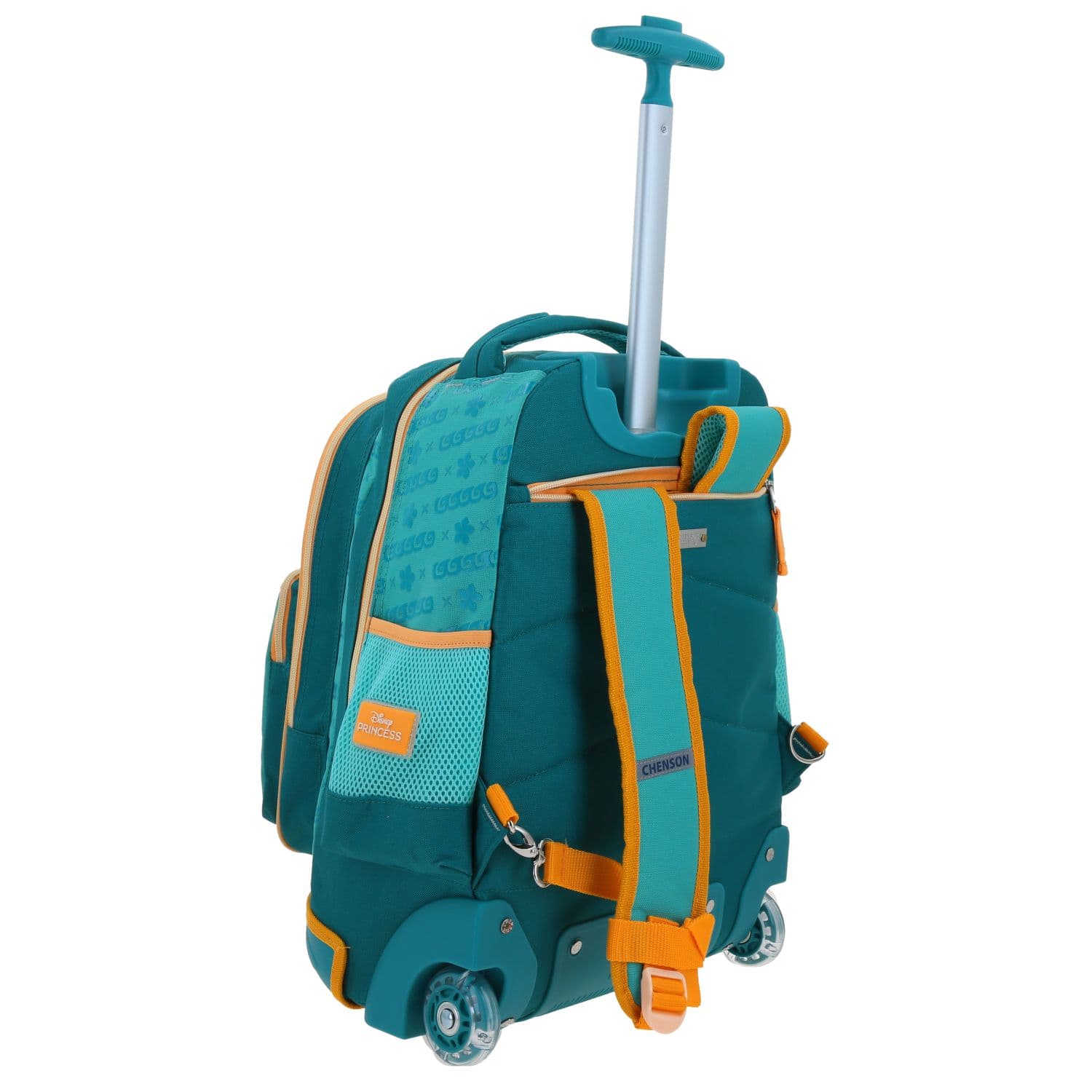 Mochila con Ruedas Princesas by Chenson Turquesa para Niña - Divertida y Segura 3