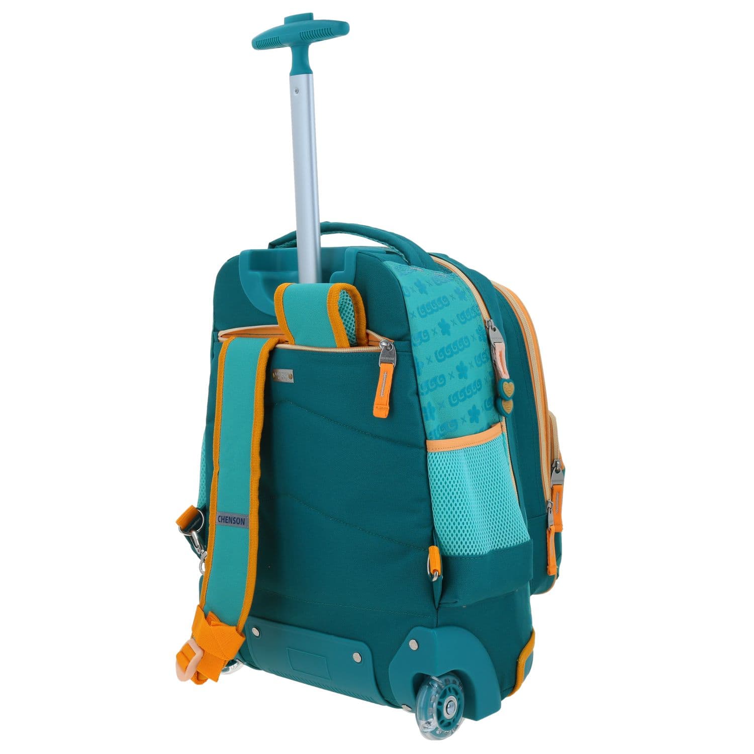 Mochila con Ruedas Princesas by Chenson Turquesa para Niña - Divertida y Segura 5