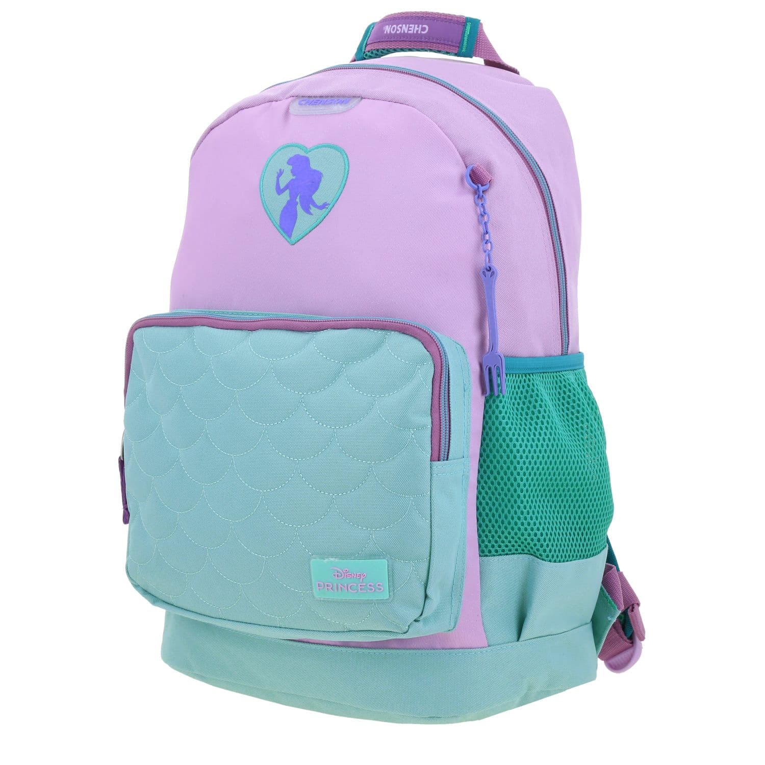Mochila escolar para niña Princesas by Chenson turquesa con seguridad y diversión 2