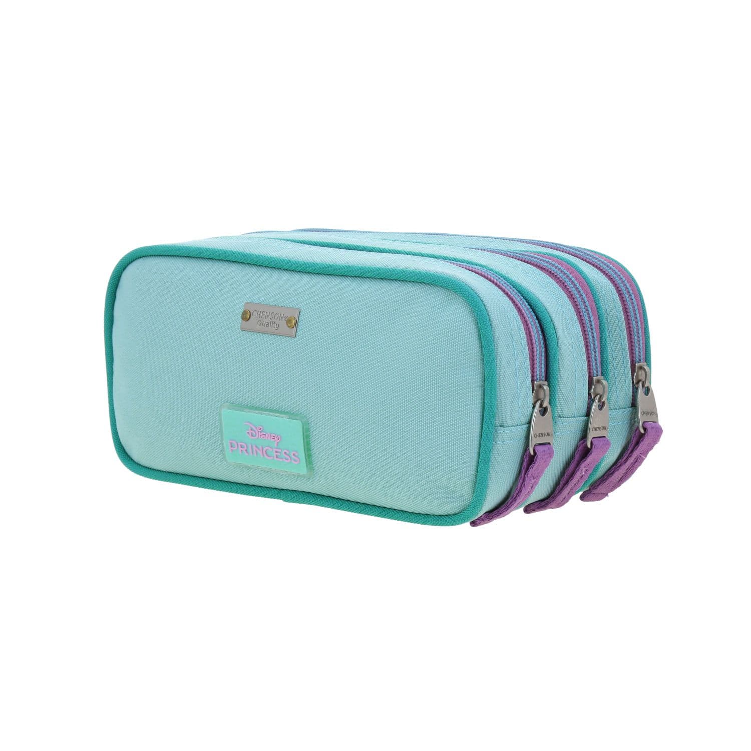 Lapicera escolar para niña Princesas by Chenson Turquesa triple compartimento 5
