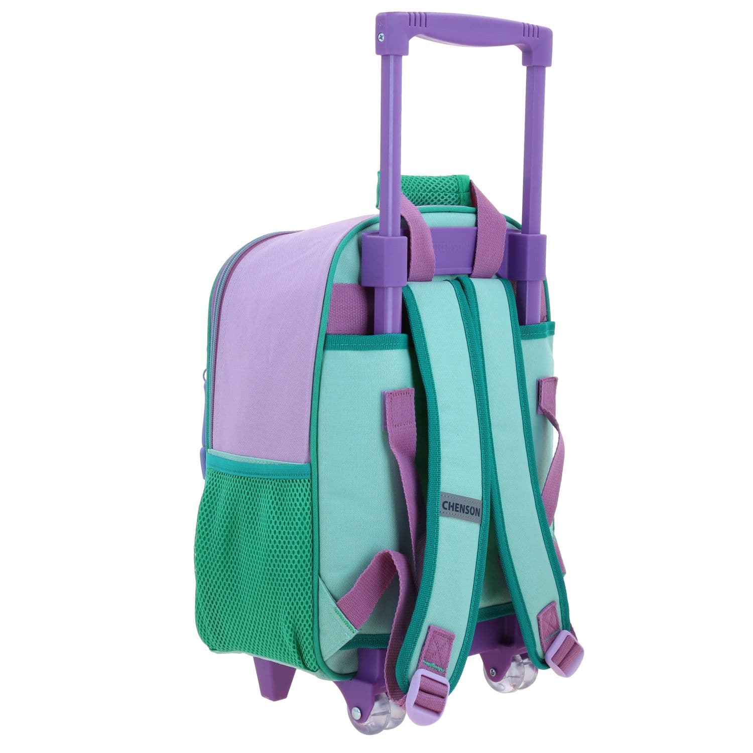 Mochila con Ruedas Princesas by Chenson Turquesa para Niña - Divertida y Práctica 3