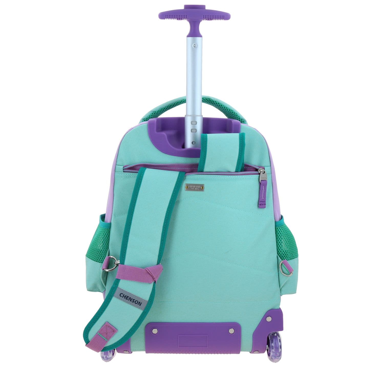 Mochila con Ruedas Princesas by Chenson Turquesa para Niña - Diversión y Seguridad 4