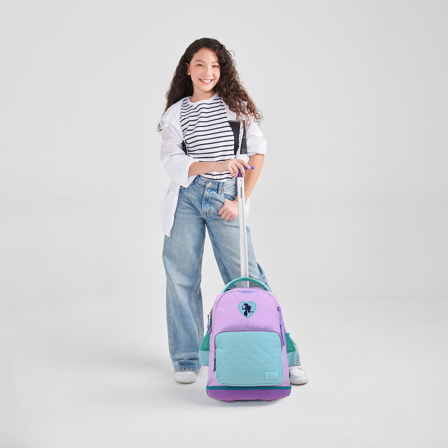 Mochila con Ruedas Princesas by Chenson Turquesa para Niña - Diversión y Seguridad - vista 2