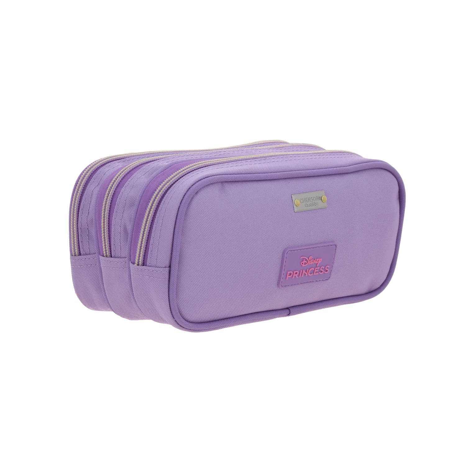 Lapicera escolar para niña Princesas by Chenson color violeta con triple compartimento 3