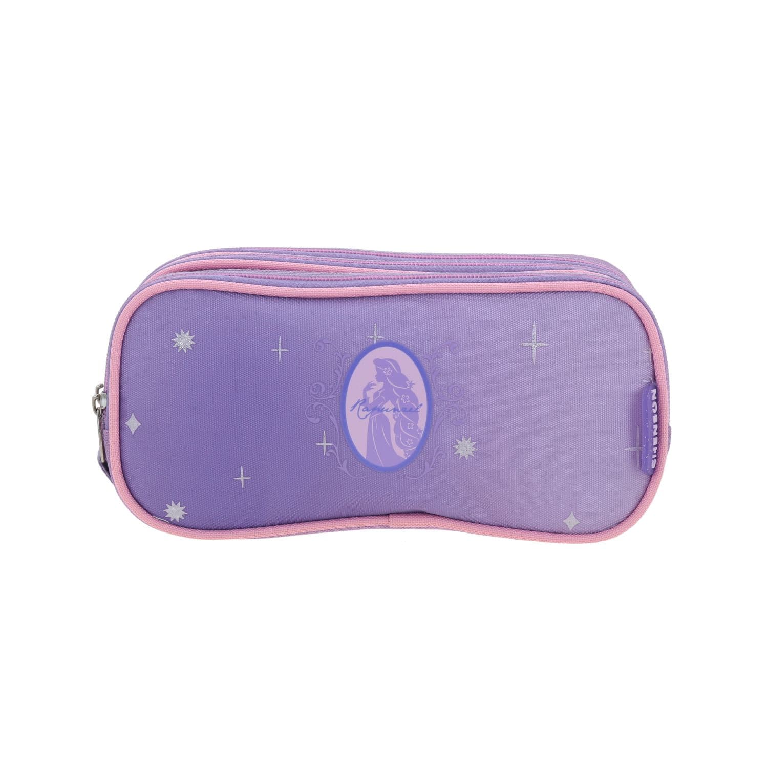 Lapicera escolar para niña Princesas by Chenson color violeta con triple compartimento