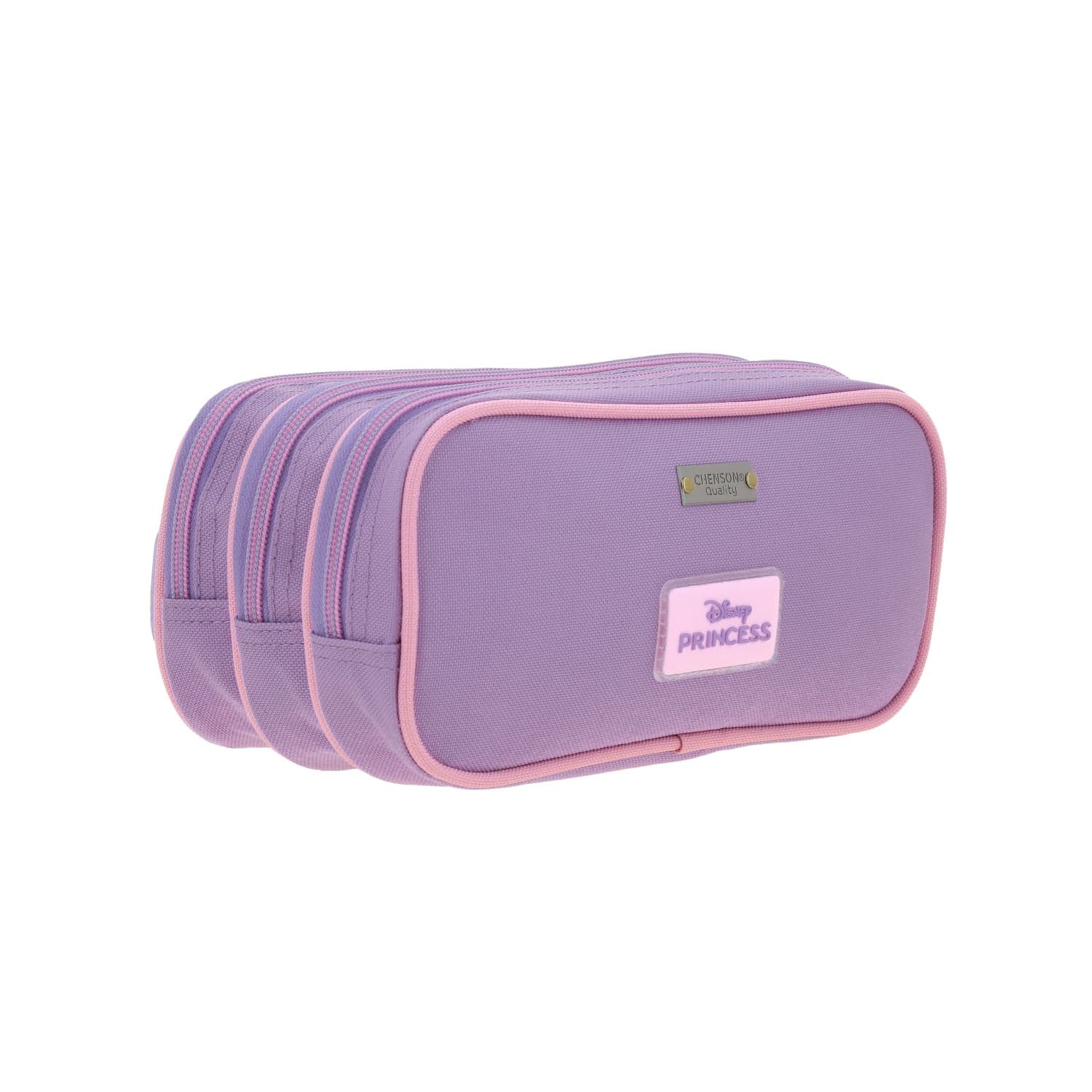 Lapicera escolar para niña Princesas by Chenson color violeta con triple compartimento 3