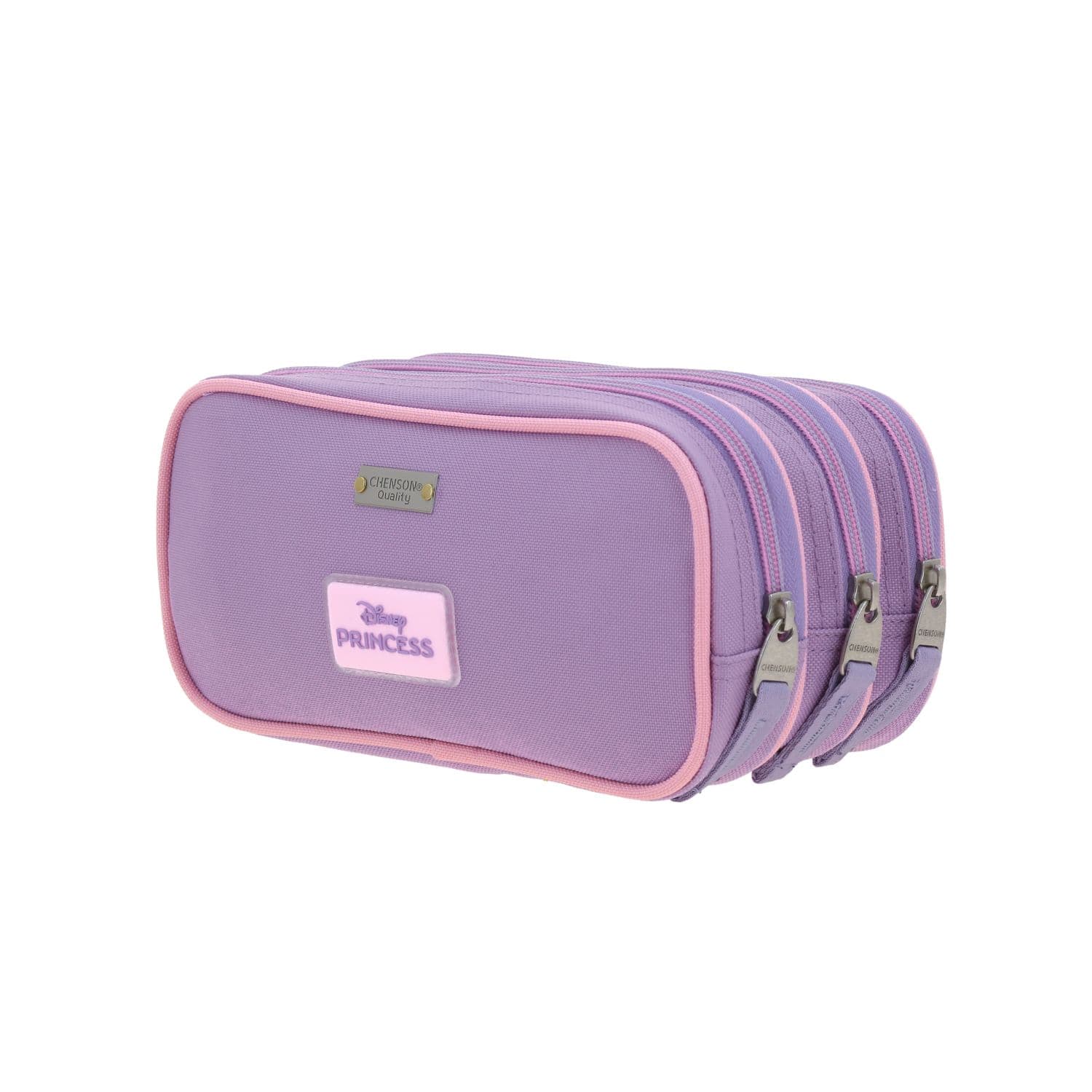 Lapicera escolar para niña Princesas by Chenson color violeta con triple compartimento 5