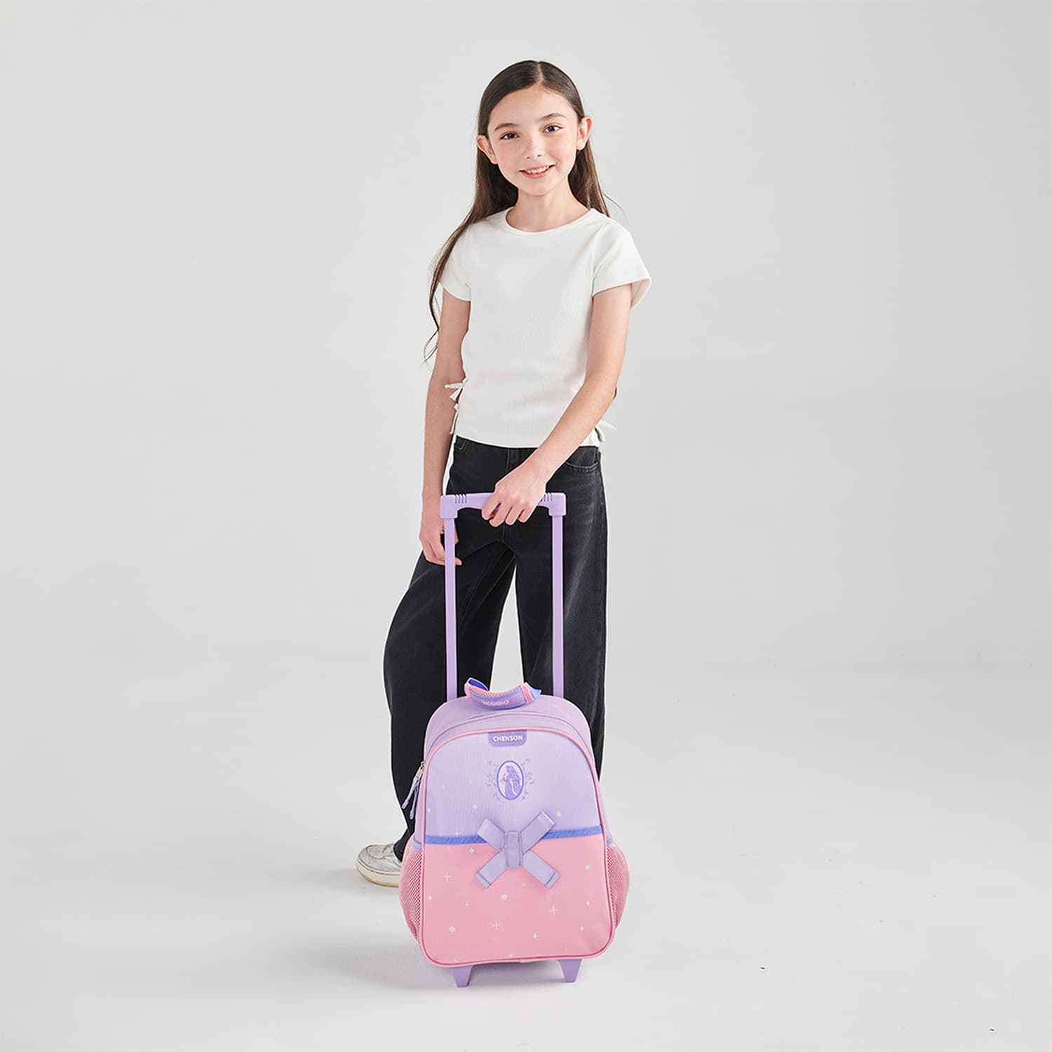 Mochila con Ruedas Princesas by Chenson Violeta para Niña - Diversión y Seguridad - vista 2