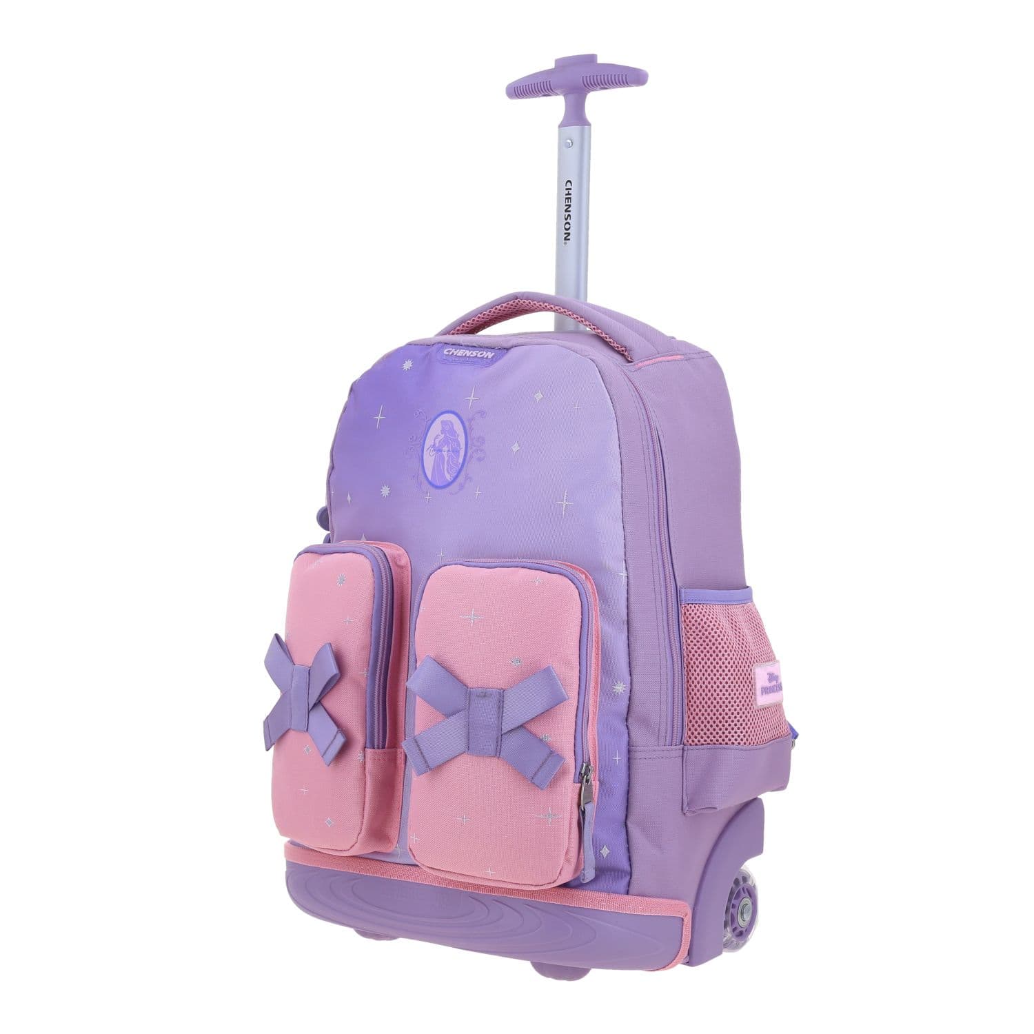Mochila con Ruedas Princesas by Chenson Violeta para Niña con Luz LED 2