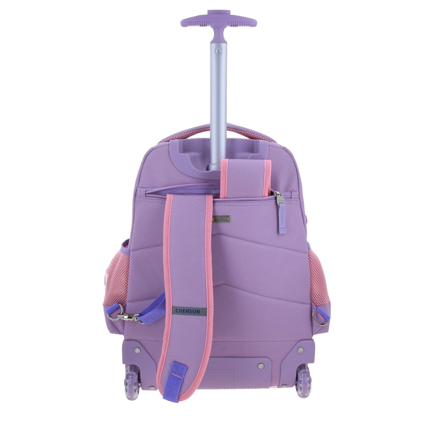 Mochila con Ruedas Princesas by Chenson Violeta para Niña con Luz LED 4