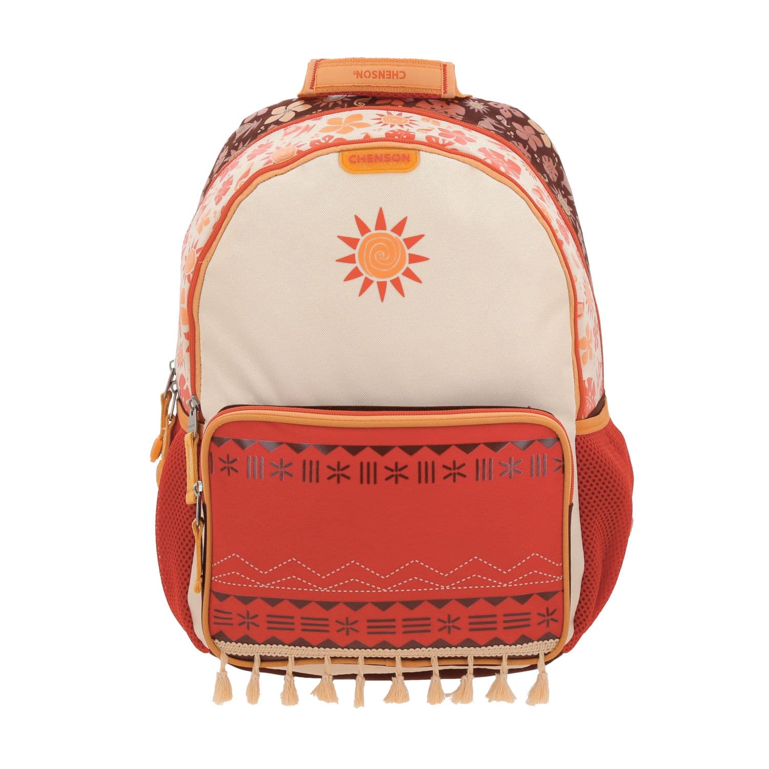 Mochila escolar para niña Princesas by Chenson Beige con divertido diseño