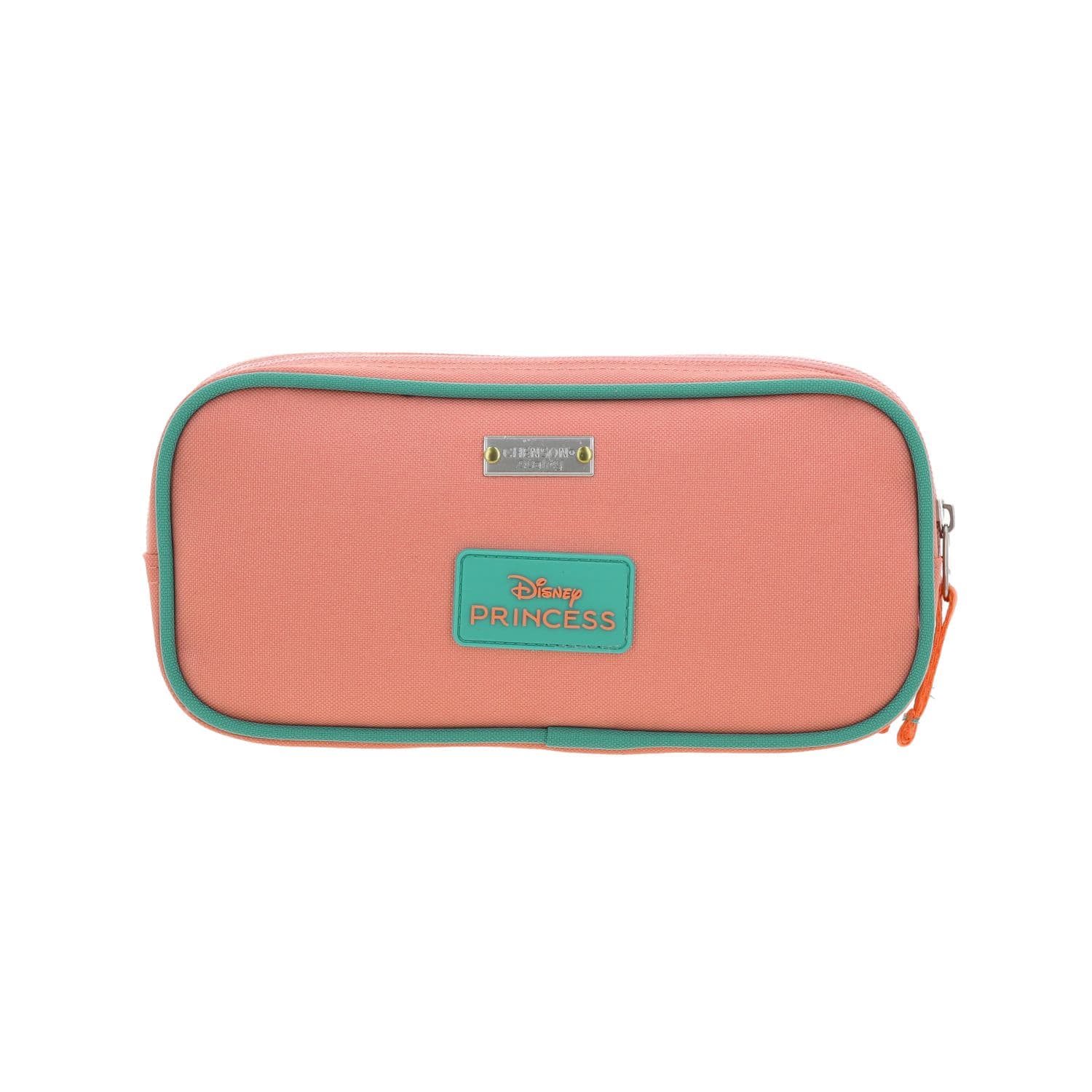 Lapicera escolar para niña Princesas by Chenson color naranja con doble compartimento 4