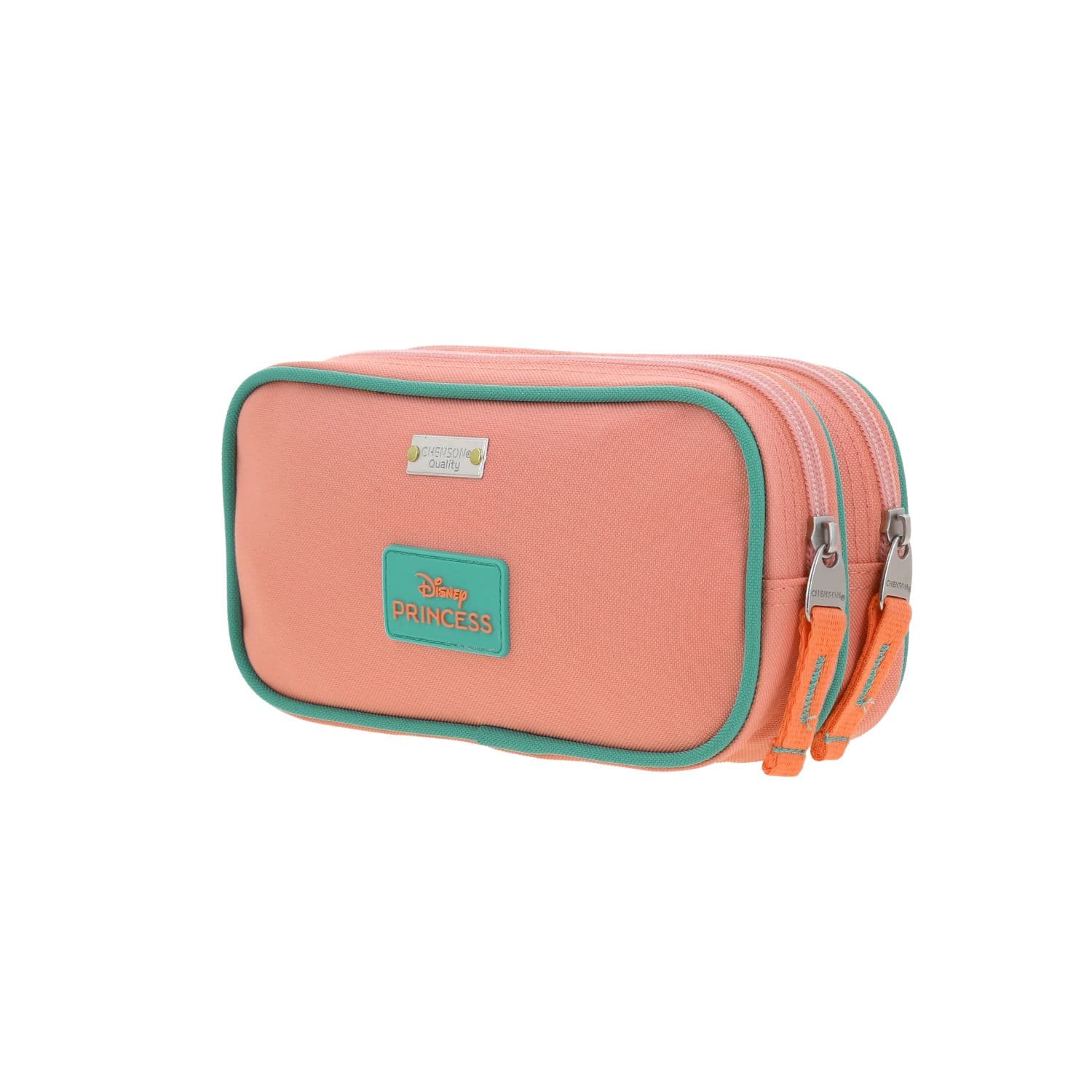 Lapicera escolar para niña Princesas by Chenson color naranja con doble compartimento 5