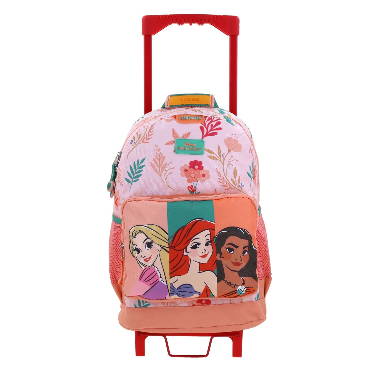 Mochila con Ruedas Princesas by Chenson Naranja para Niña - Divertida y Segura