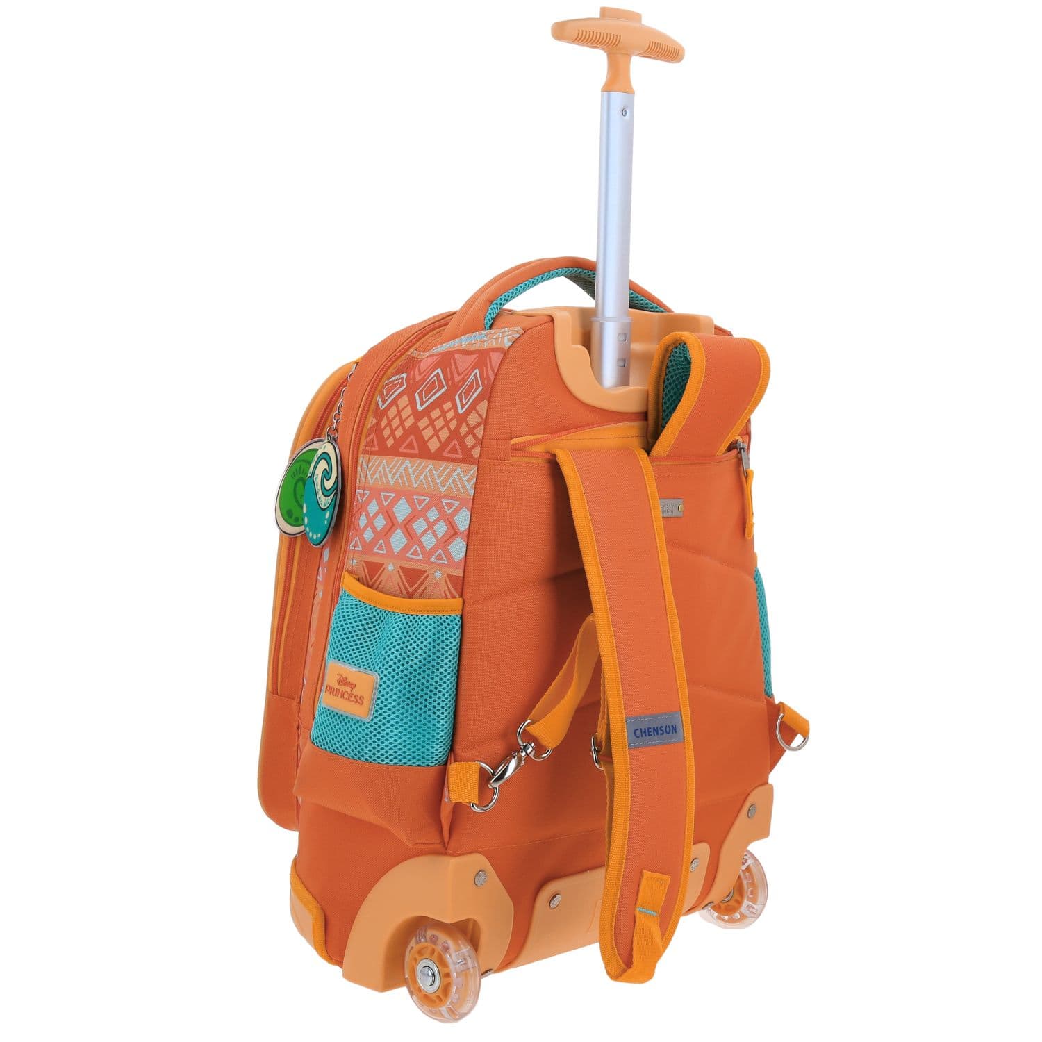Mochila con Ruedas Princesas by Chenson Naranja para Niña - Diversión y Seguridad 3