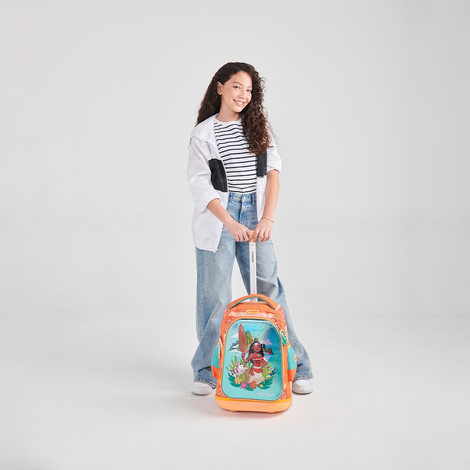 Mochila con Ruedas Princesas by Chenson Naranja para Niña - Diversión y Seguridad - vista 2