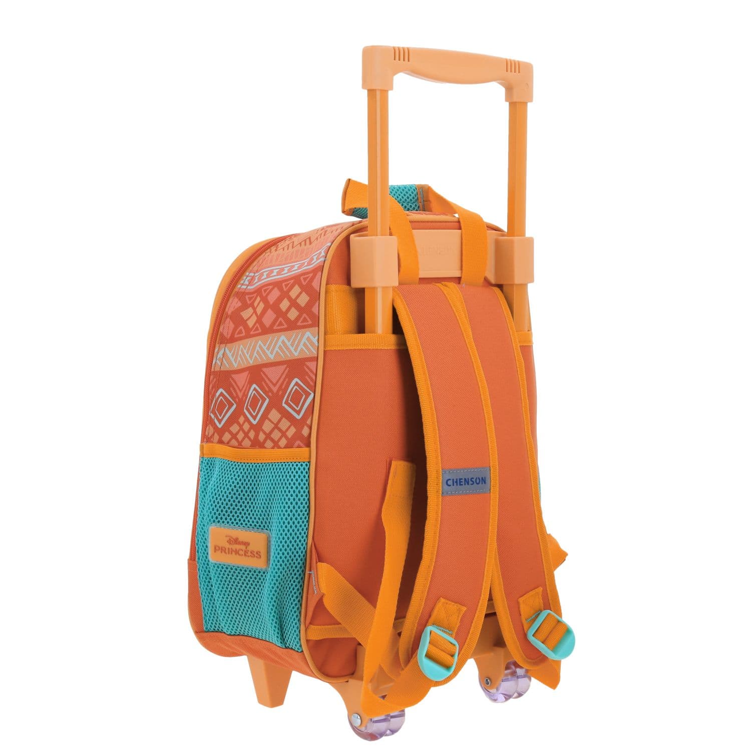 Mochila con Ruedas Princesas by Chenson Naranja para Niña - Diversión y Durabilidad 3