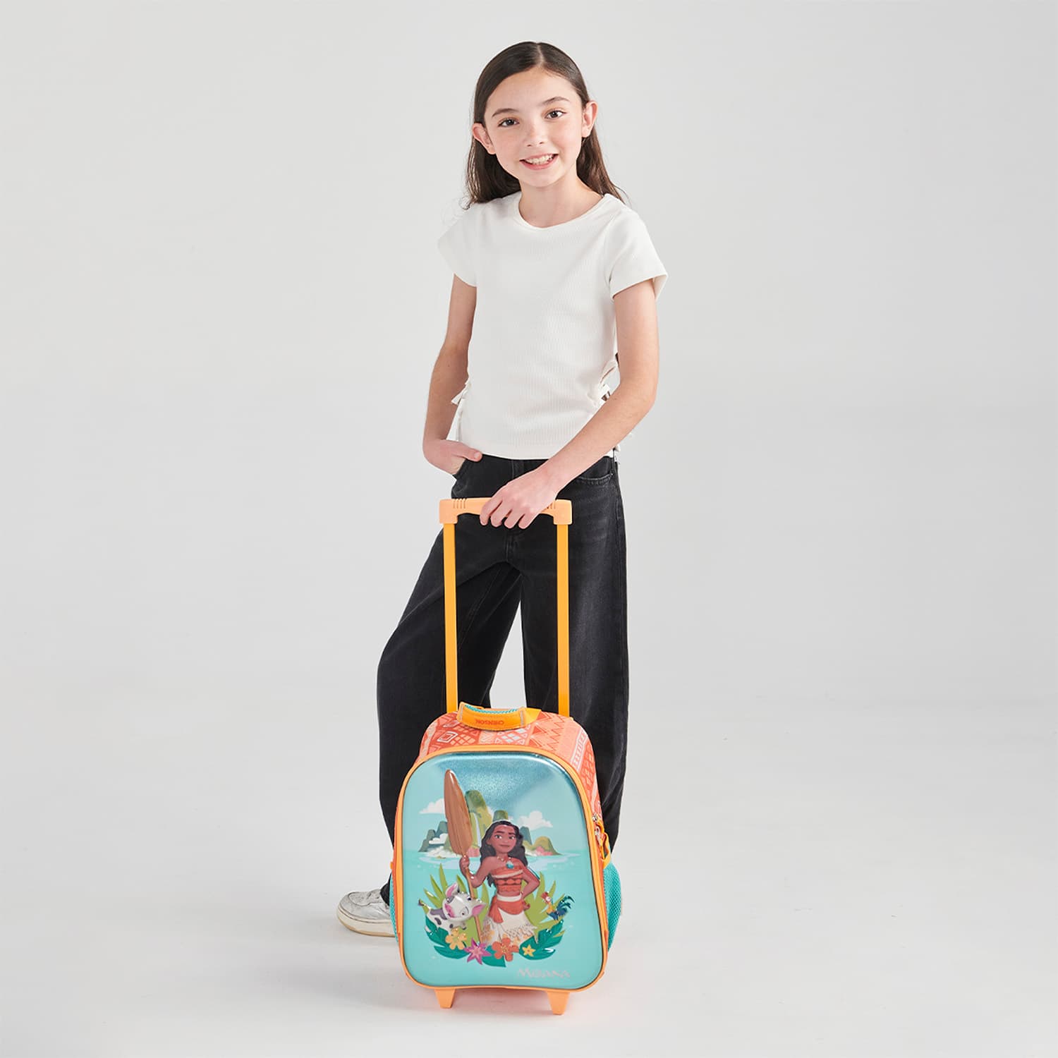 Mochila con Ruedas Princesas by Chenson Naranja para Niña - Diversión y Durabilidad - vista 2