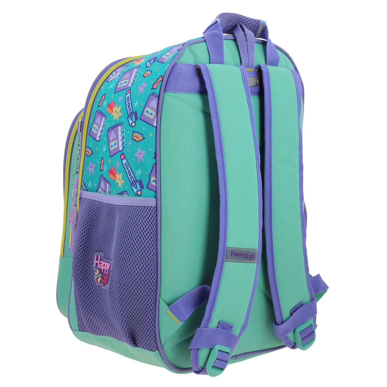 Mochila escolar para niña Vania Bachur Turquesa - Divertida y segura 3