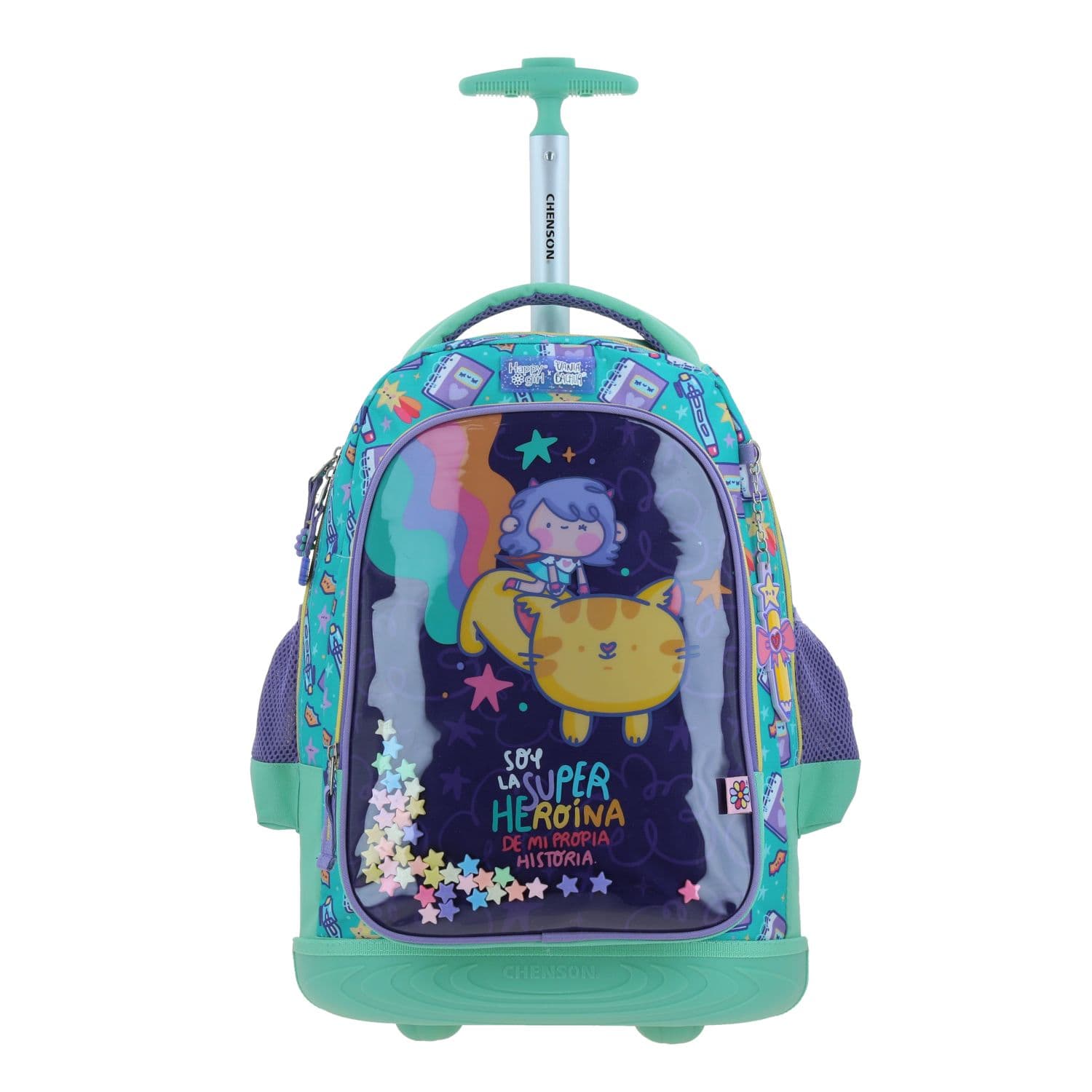 Mochila con Ruedas Turquesa Vania Bachur para Niña - Diversión y Durabilidad