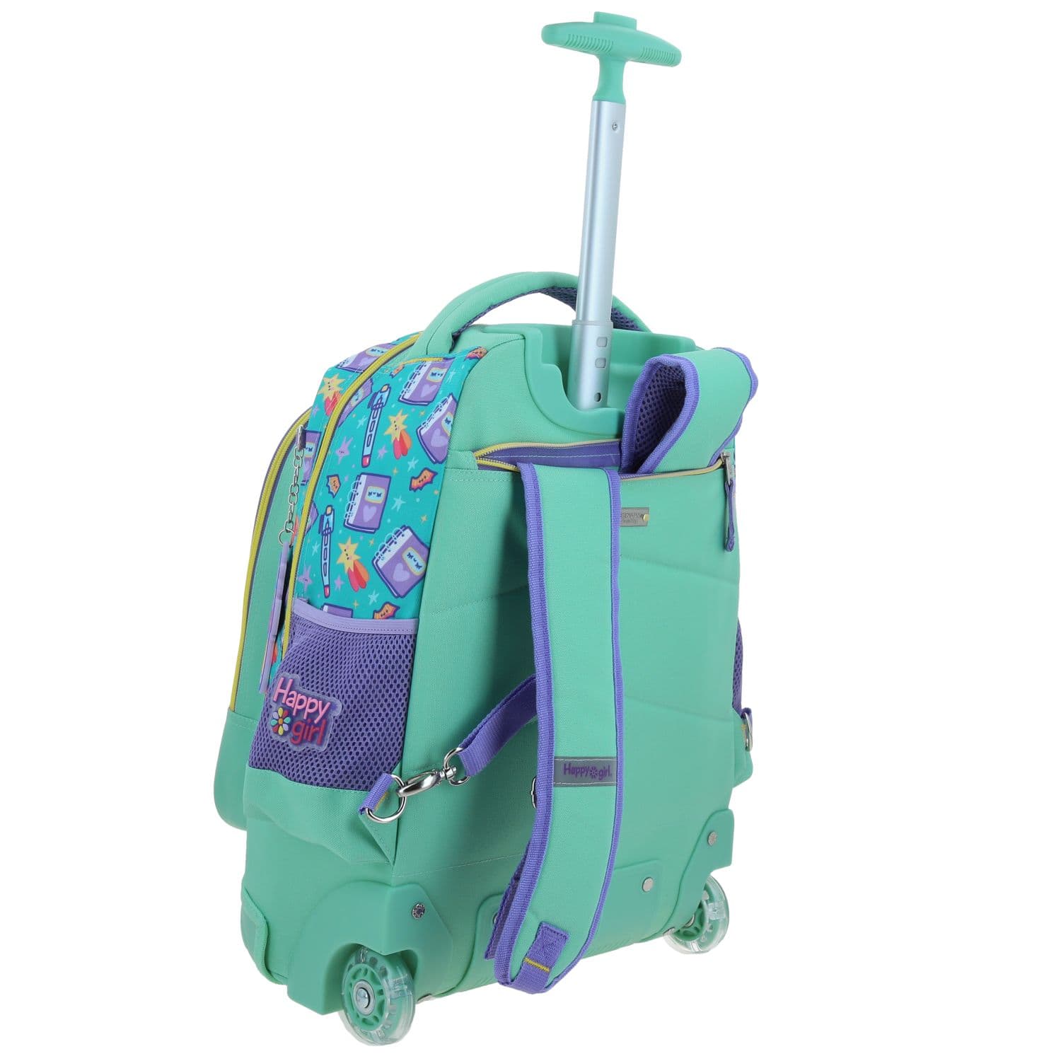 Mochila con Ruedas Turquesa Vania Bachur para Niña - Diversión y Durabilidad 3