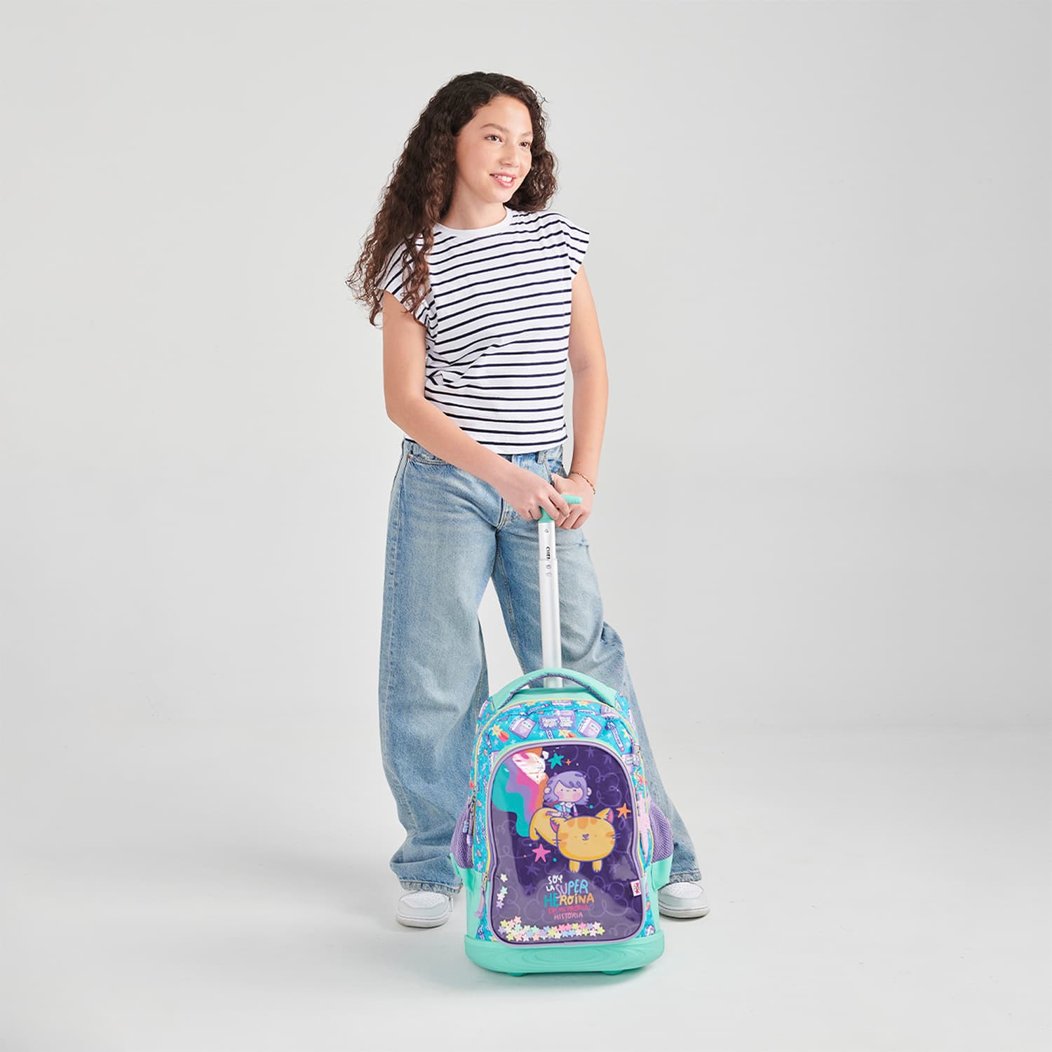 Mochila con Ruedas Turquesa Vania Bachur para Niña - Diversión y Durabilidad - vista 2