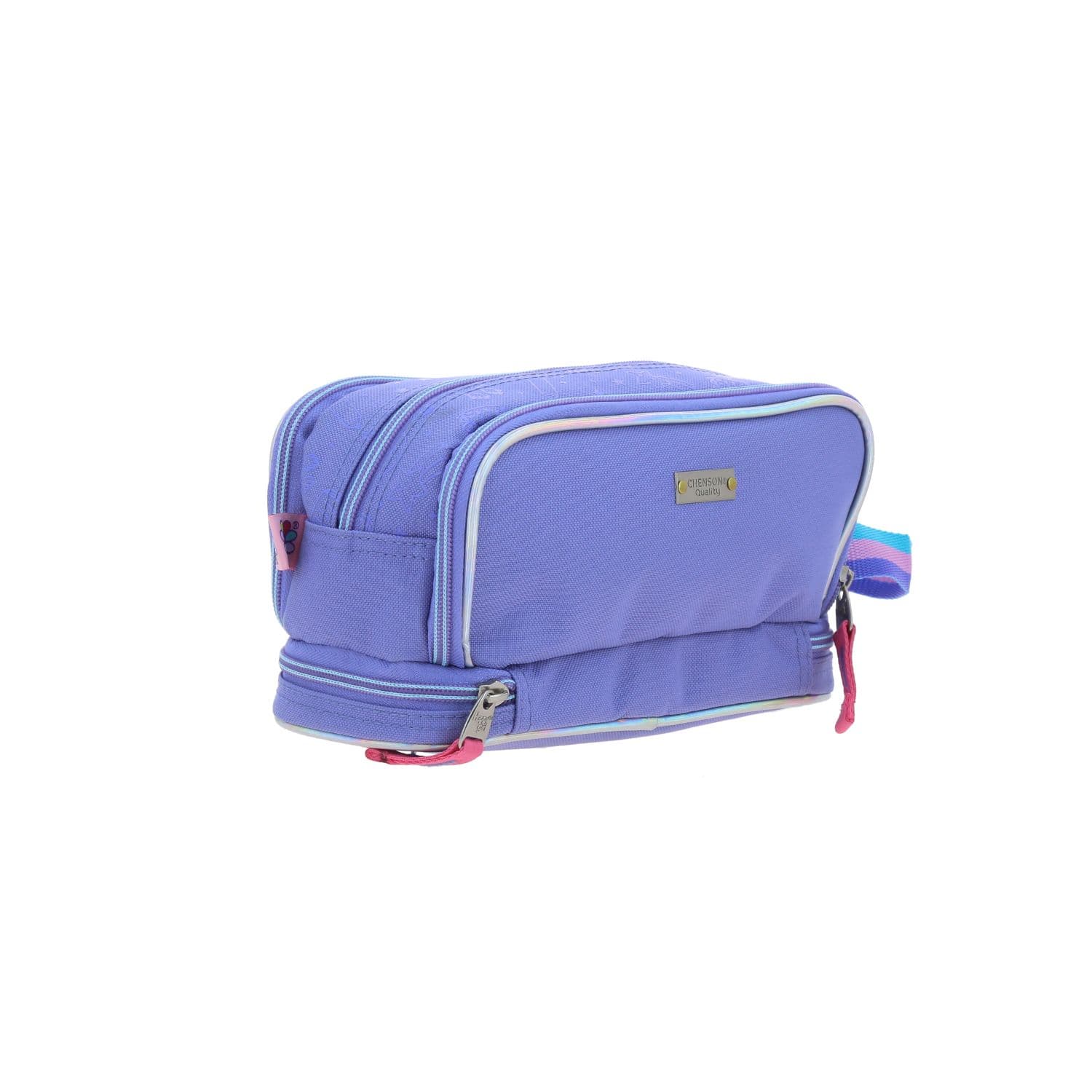 Lapicera escolar para niña Vania Bachur Uva con triple compartimento 3