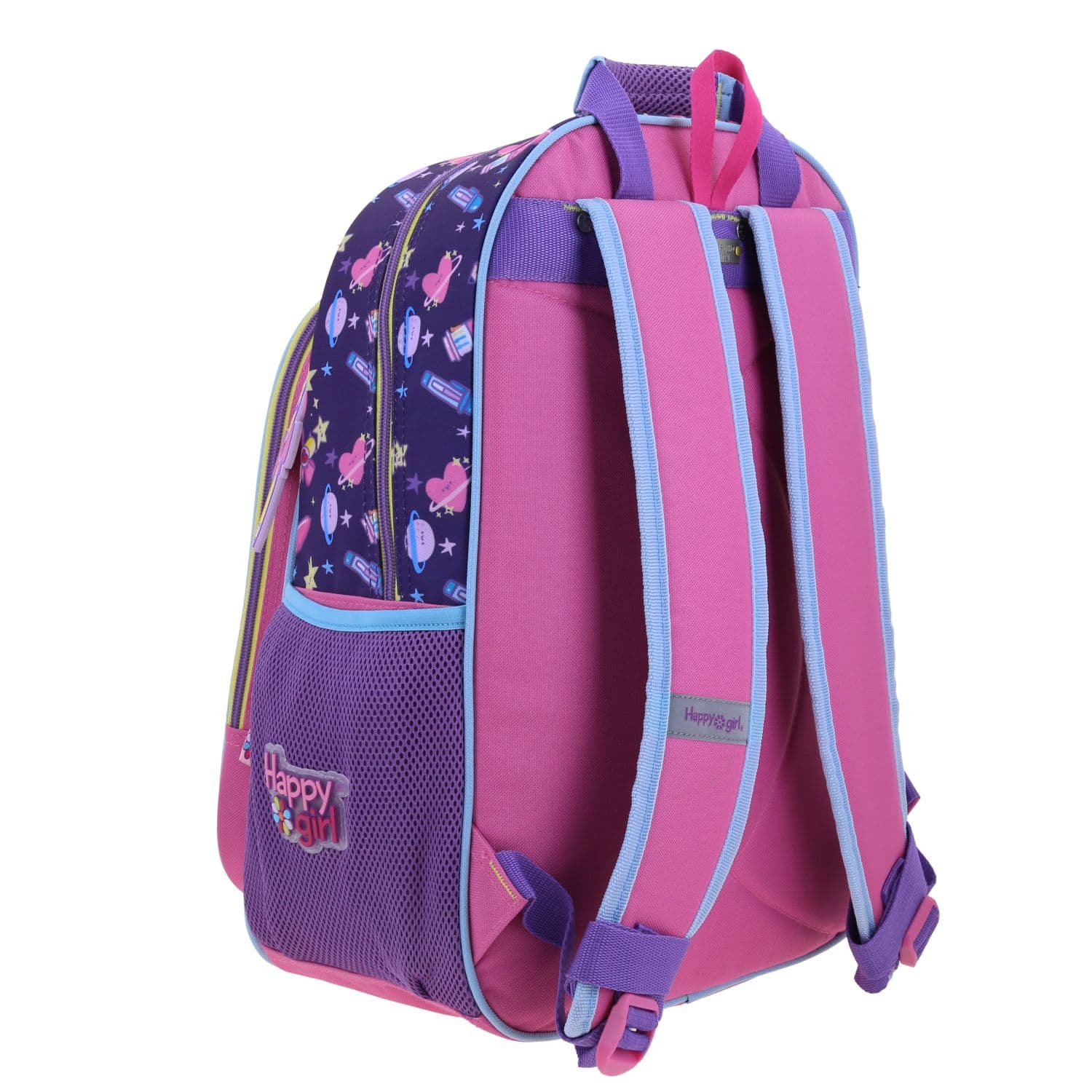 Mochila escolar para niña Vania Bachur Rosa con compartimentos seguros 3