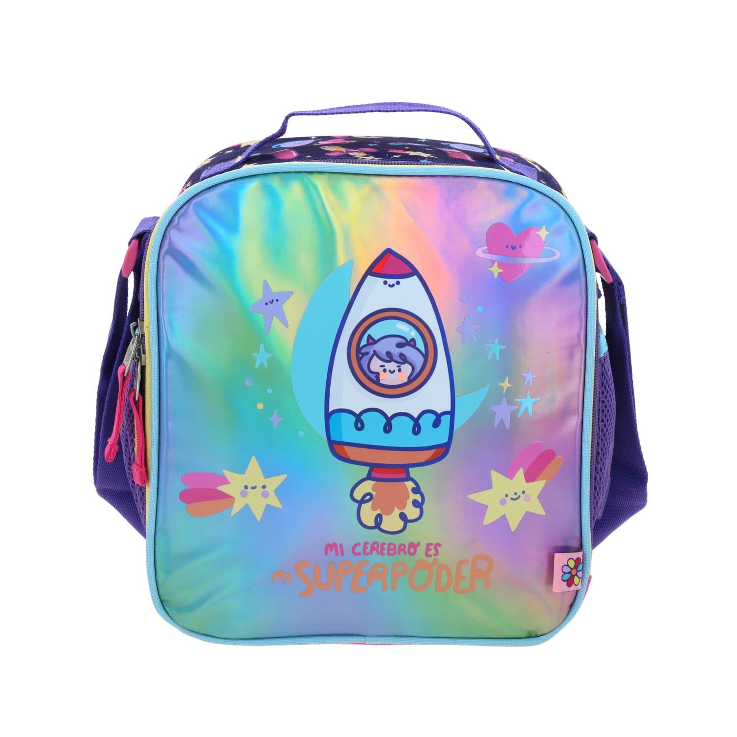 Lonchera escolar para niña Vania Bachur rosa con forro térmico