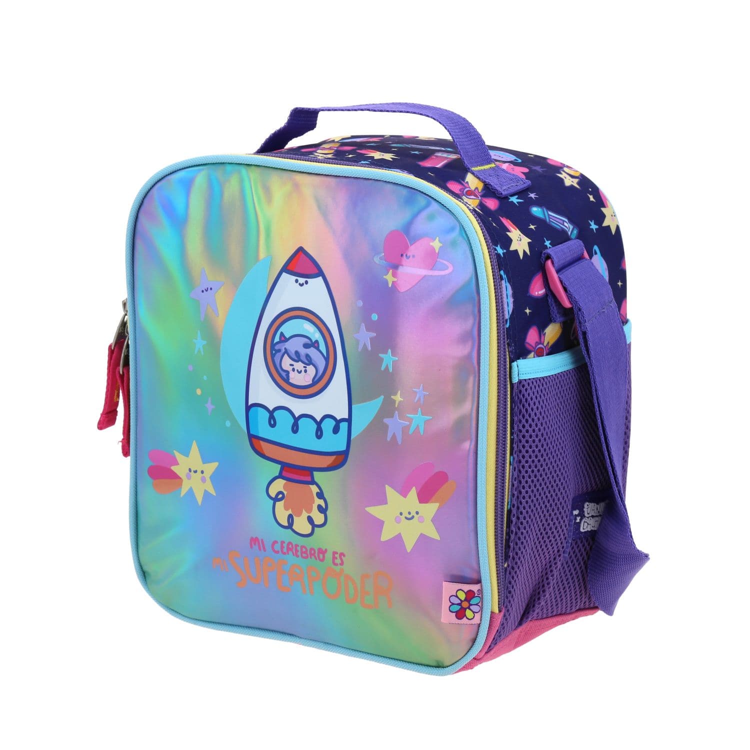 Lonchera escolar para niña Vania Bachur rosa con forro térmico 2