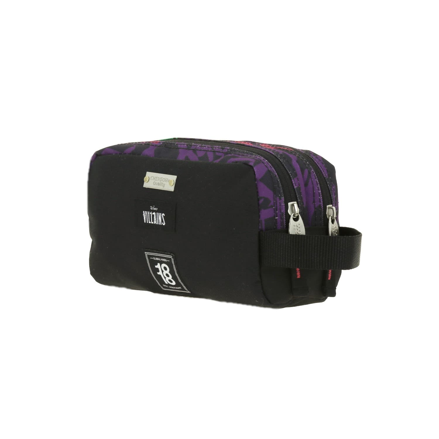 Lapicera escolar Villanas by Chenson negra con doble compartimento 5