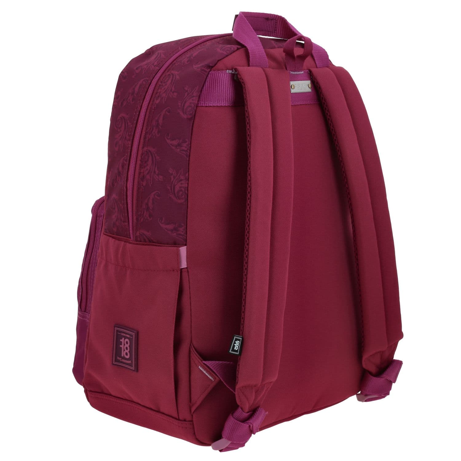 Mochila para mujer Villanas by Chenson magenta con triple bolsillo frontal 3